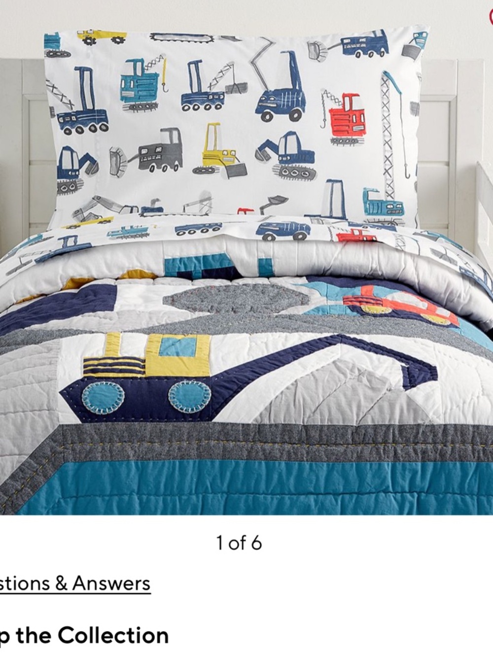Pottery Barn Kids Jax Construction Quilt Set - Picture 3 of 7